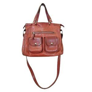Arezzo Vintage Leather Top Handle Crossbody Bag